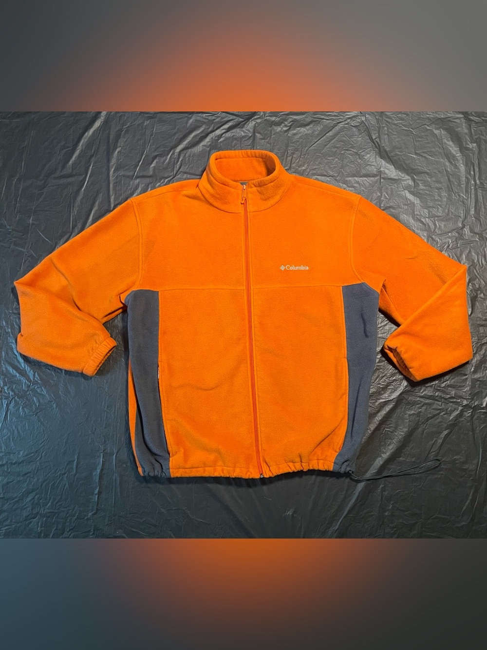 Columbia Bright Orange Fleece Jacket with Charcoal Panels